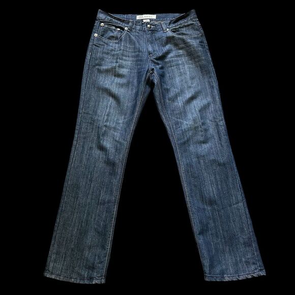 Blue Rag Jeans Mens Size 38 Straight Leg Causal Fit Dark Wash Distressed Cotton - Picture 1 of 4